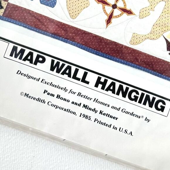 TWO Vtg Better Homes and Gardens Patterns Ships Quilt Map Wall Hanging 1985 NEW - Picture 3 of 8